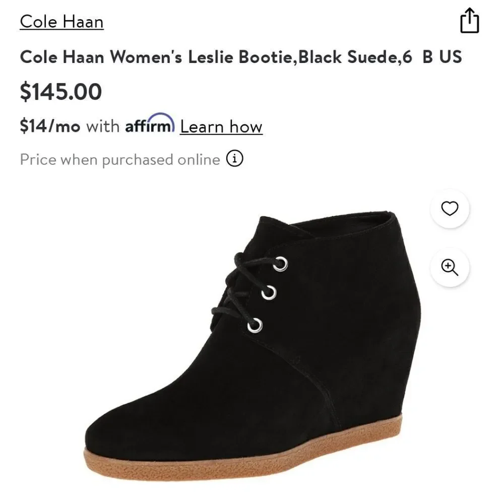Cole Haan Grand OS Leslie Suede Wedge Bootie